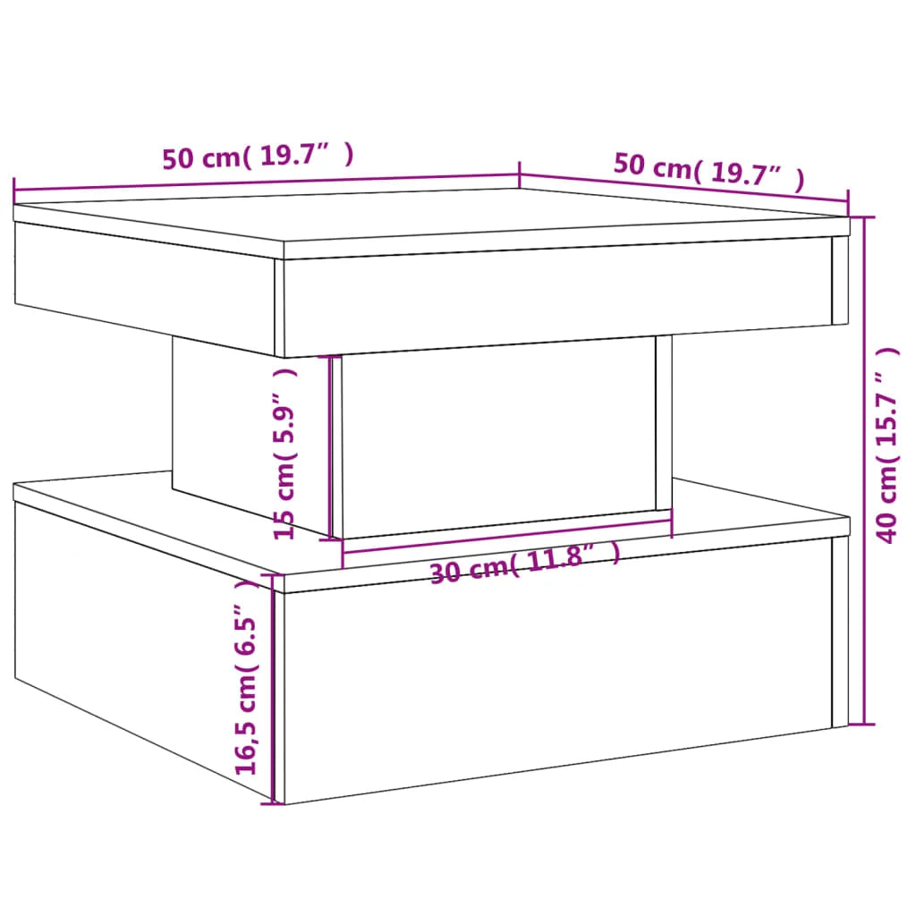 Klubska mizica 50x50x40 cm z LED lučmi