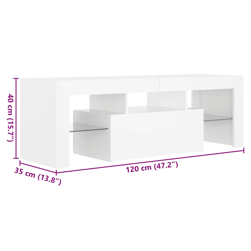 TV omarica z LED lučkami 120x35x40 cm